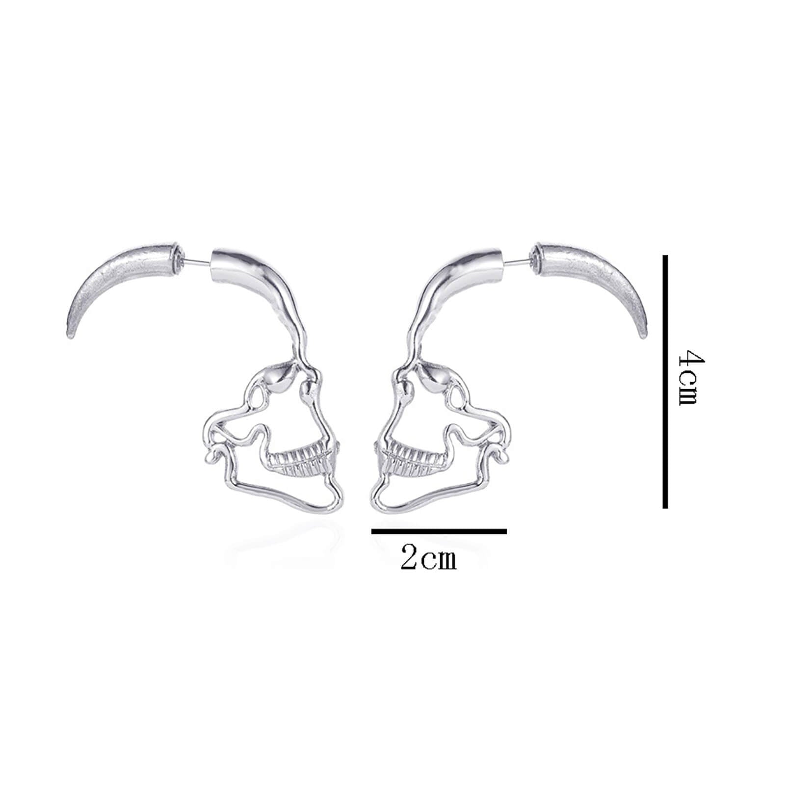 Náušnice s dutou lebkou
