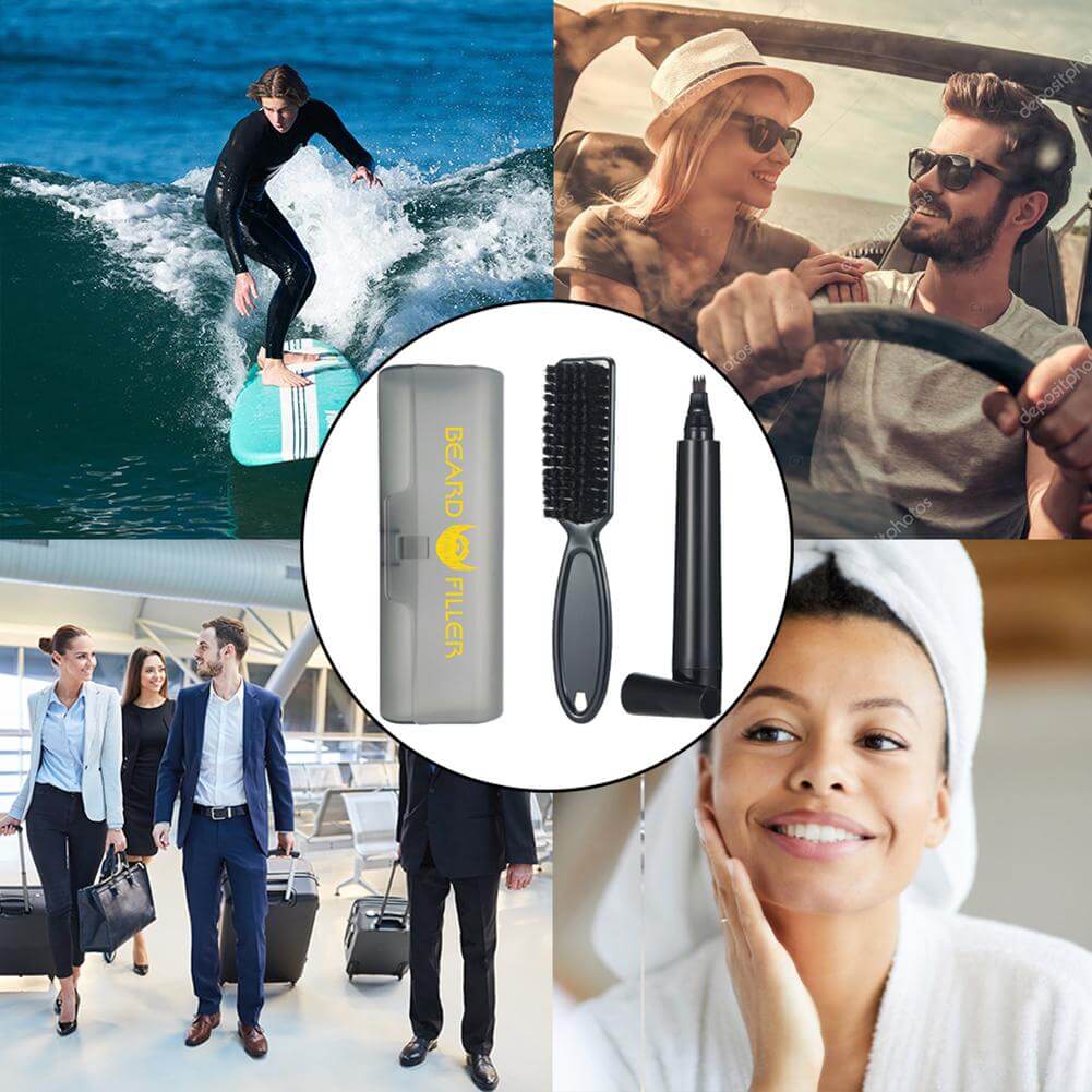 Plnicí pero a štětec na vousy