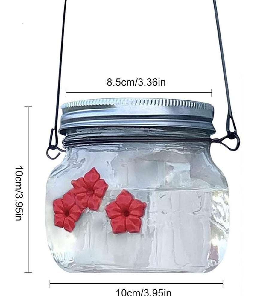 Krmítko pro kolibříky Sklenice s bránou květina