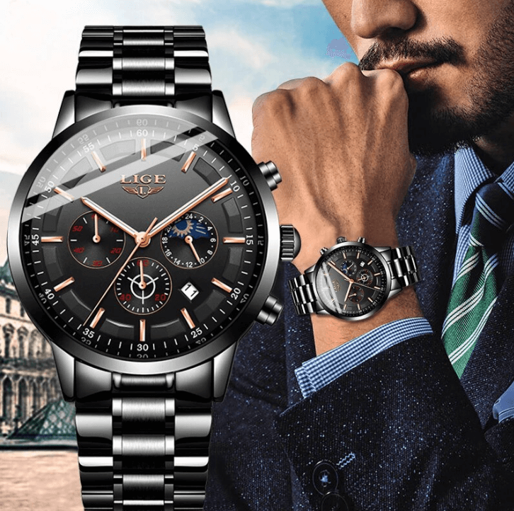 Vojenské hodinky z černé oceli