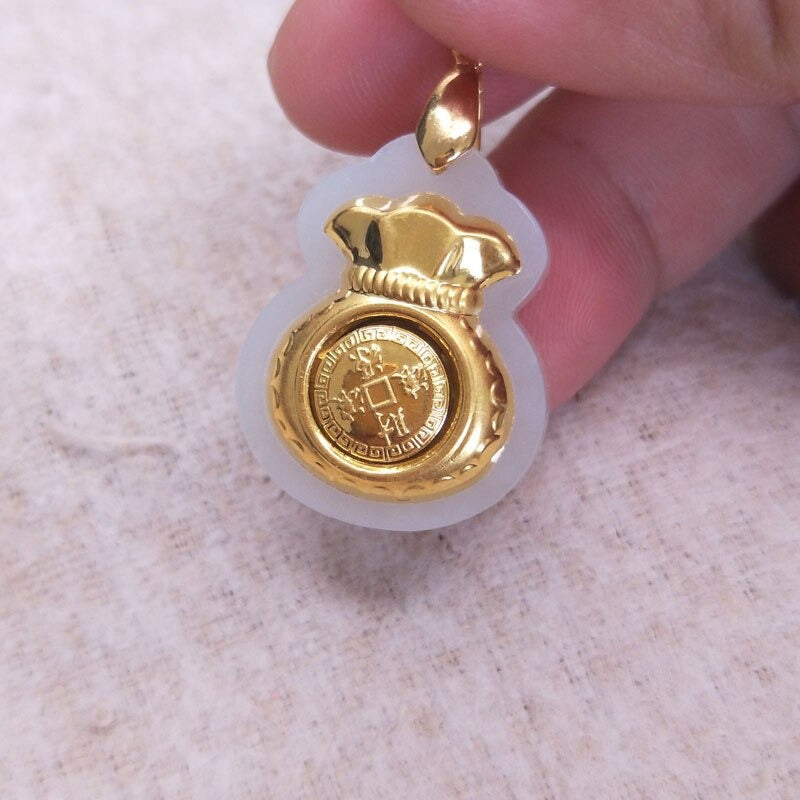 Nefritová taška na peníze na zavěšení