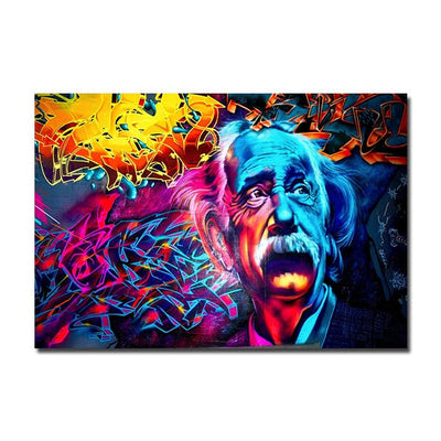 Einstein Graffiti plátno nástěnné umění