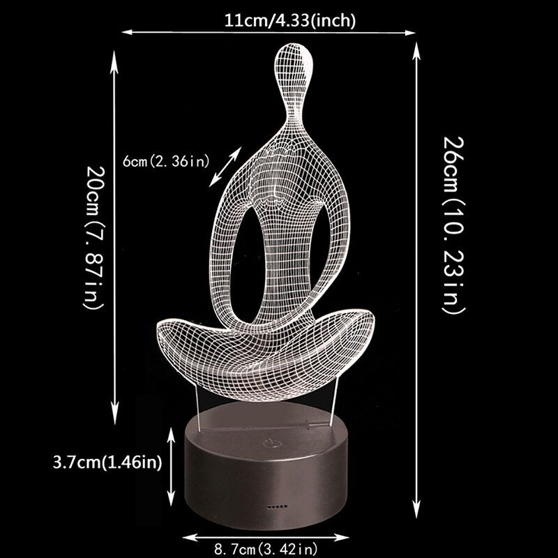 3D lampa s iluzí jógy