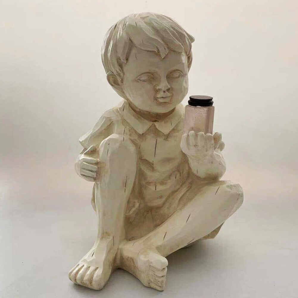 Děti se solárními kolektory Zahradní sochy světlušek