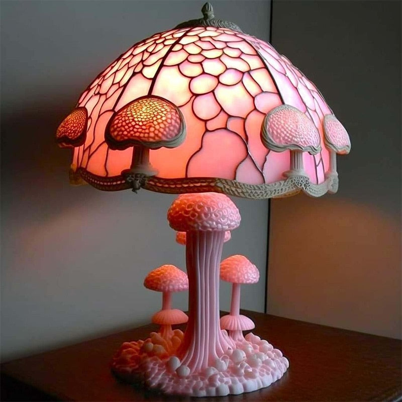 Barevná houbová lampa | Vintage kouzlo pro útulné pokoje