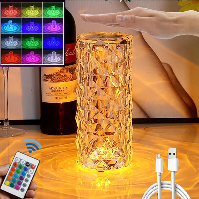 Diamantová křišťálová lampa