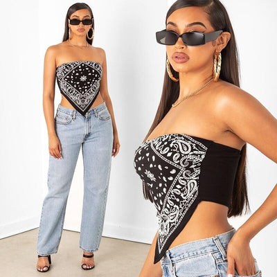 Tube Crop Bandana topy