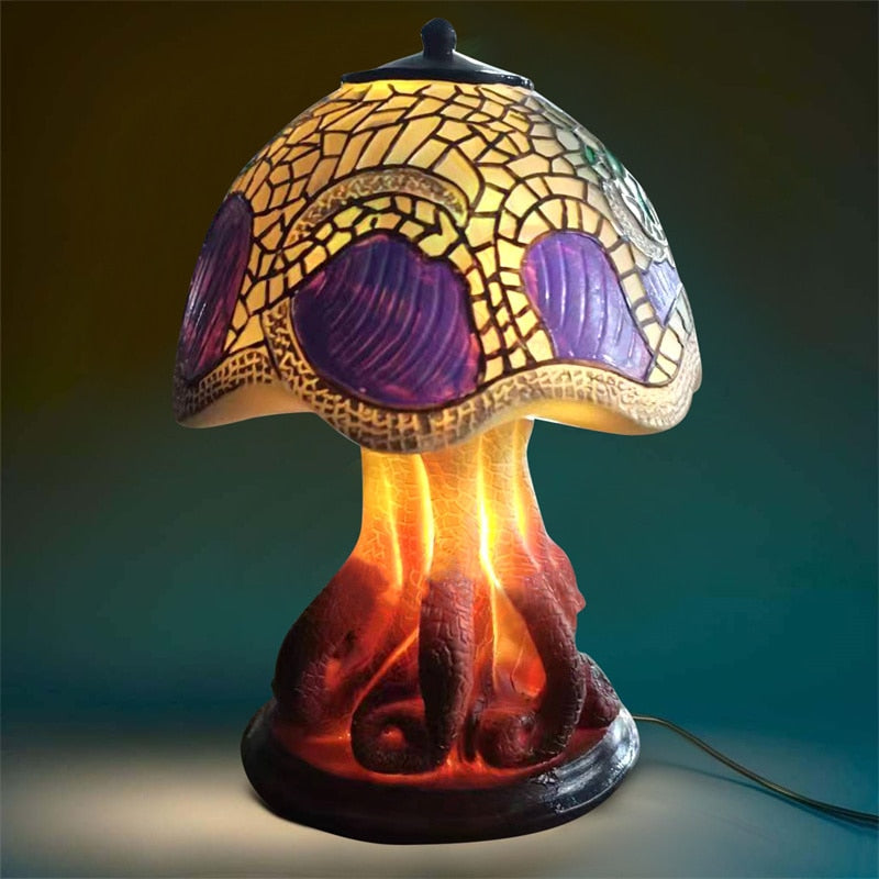 Barevná houbová lampa | Vintage kouzlo pro útulné pokoje