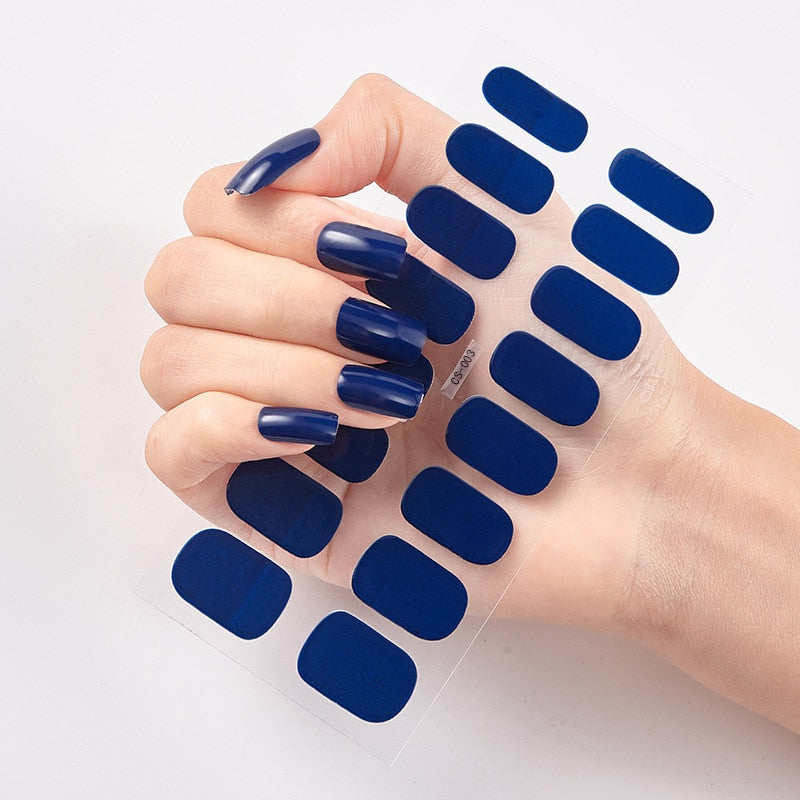 Samolepky na nehty Solid Colours (16 tipů/sada)