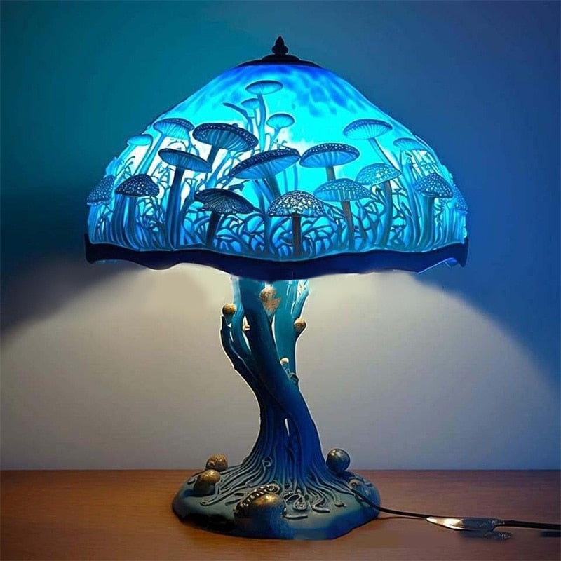 Barevná houbová lampa | Vintage kouzlo pro útulné pokoje