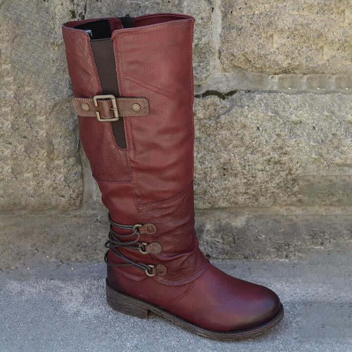 Dámské Vintage kožené boty na zip