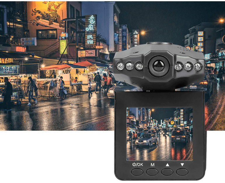 Širokoúhlá otočná autokamera