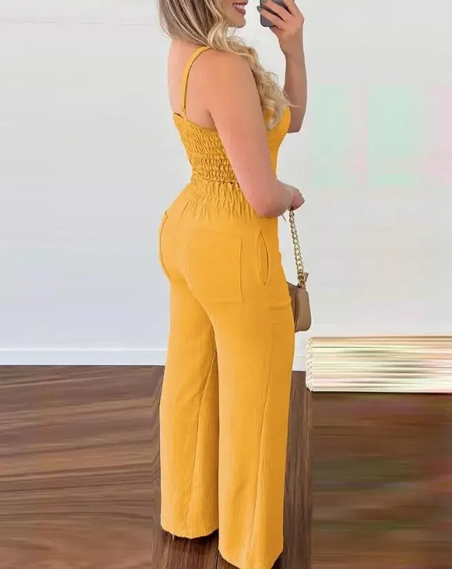 Kombinéza s popruhy do V bez zadního výstřihu