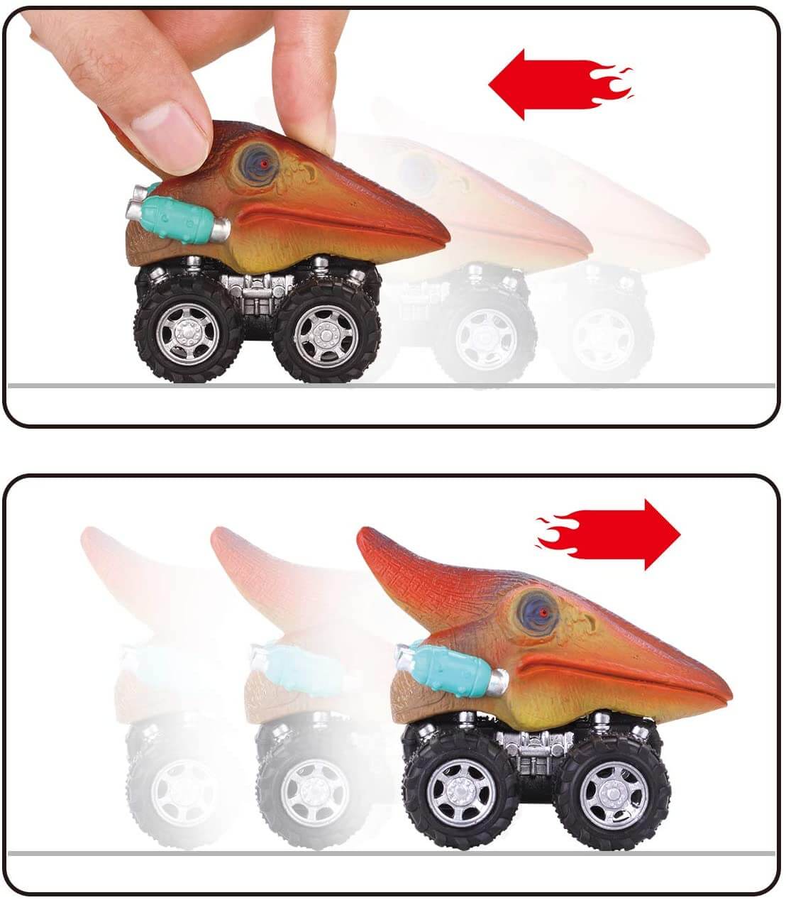Mini auto pro dinosaury (6 ks)