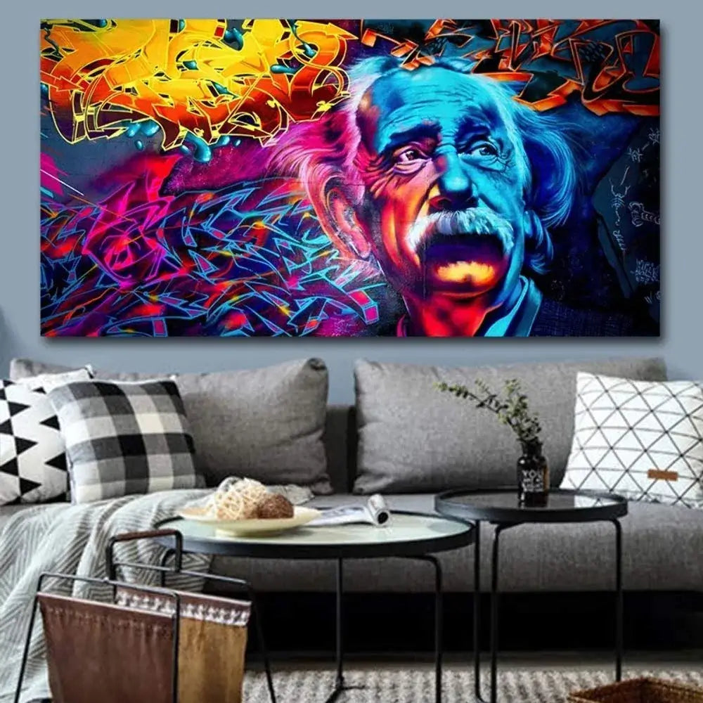Einstein Graffiti plátno nástěnné umění