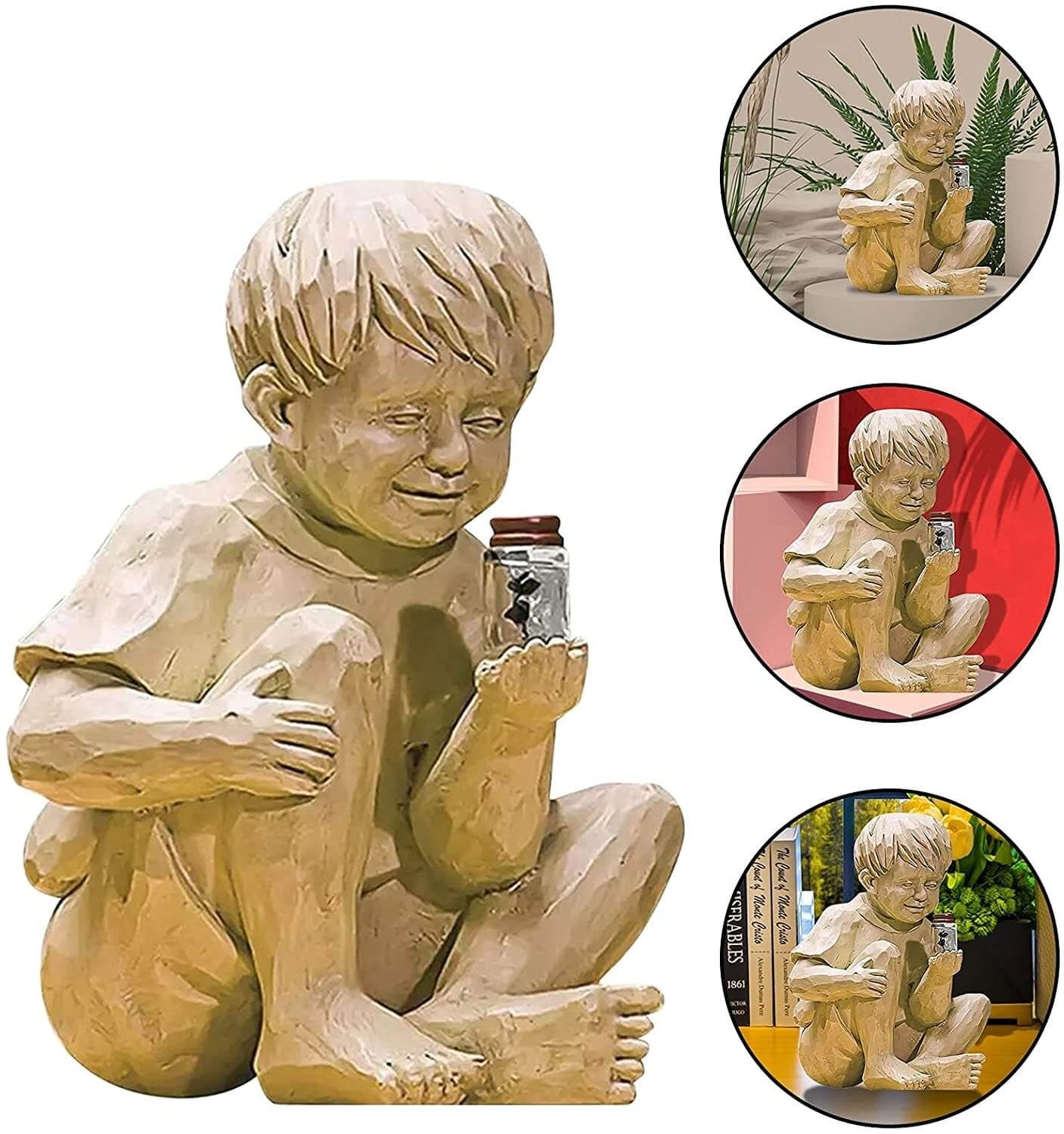 Děti se solárními kolektory Zahradní sochy světlušek