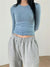 Dámské topy s kulatým výstřihem Slim Fit