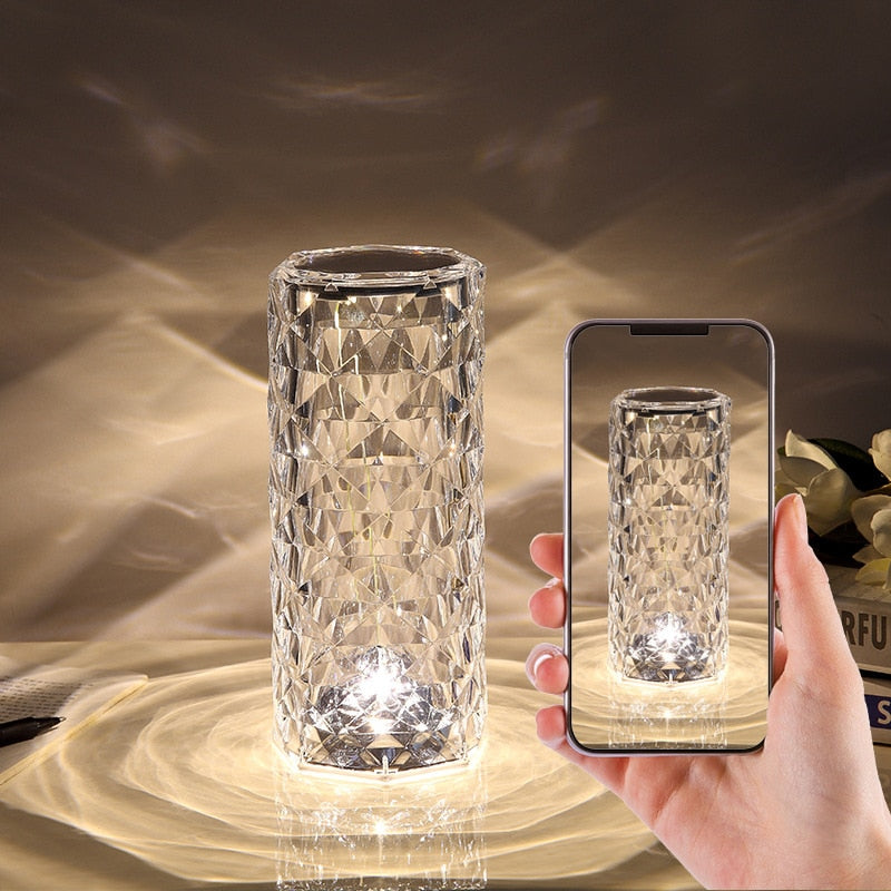 Diamantová křišťálová lampa