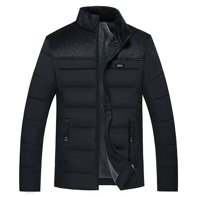 Zimní plyšová zesílená parka pro muže