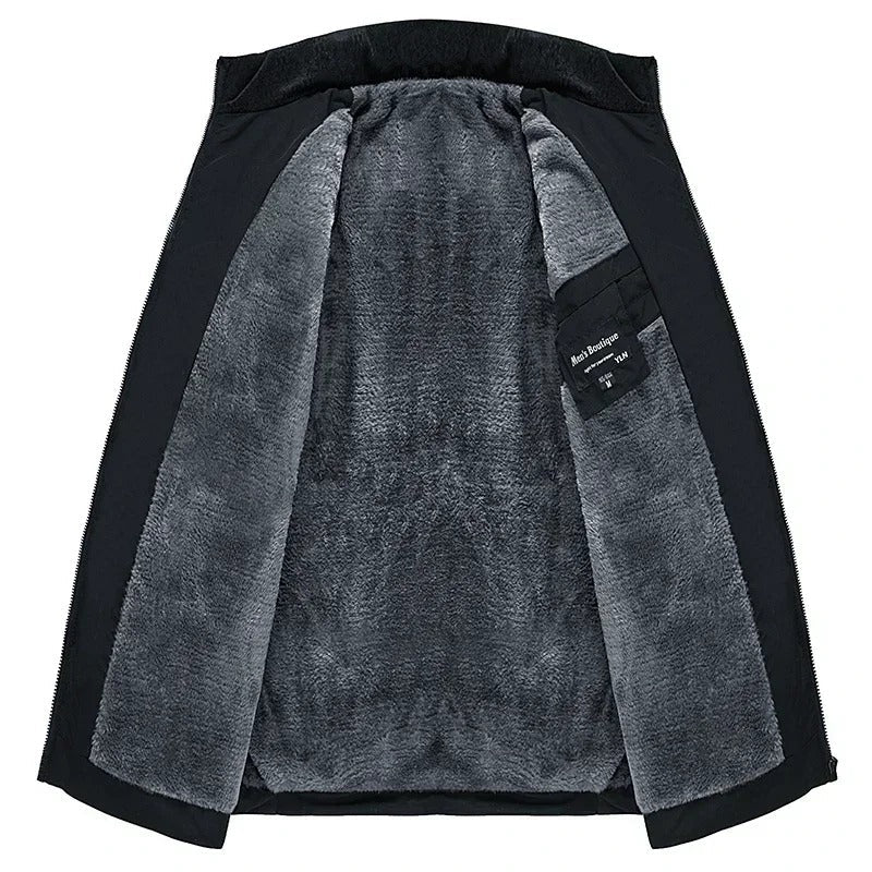 Zimní plyšová zesílená parka pro muže