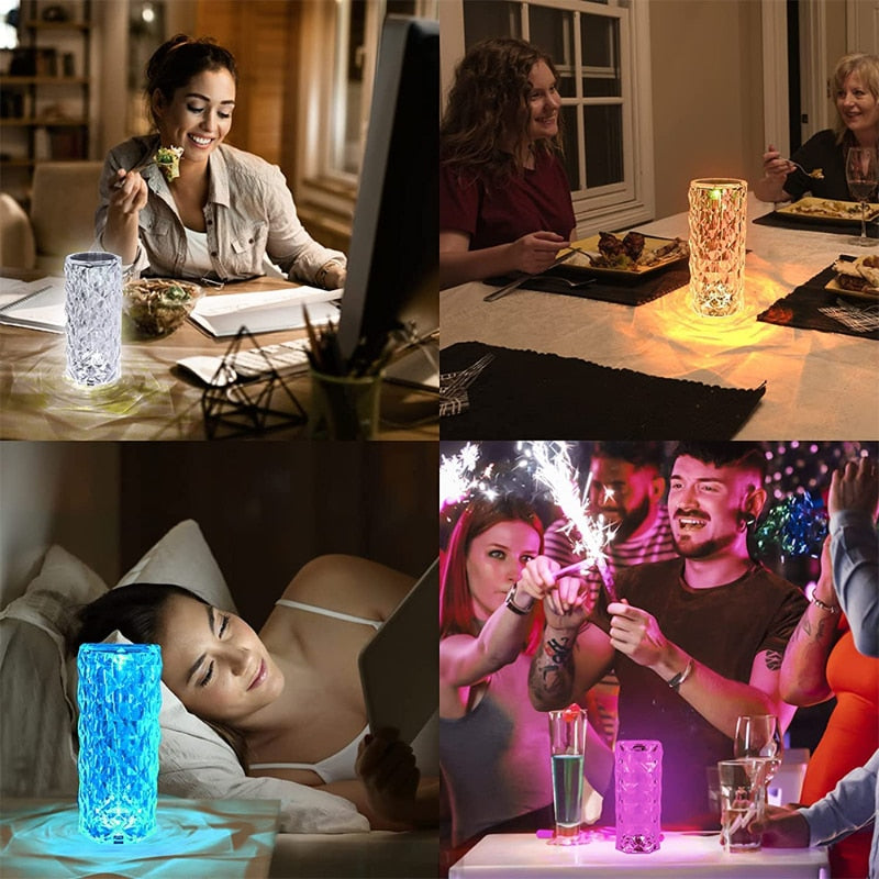 Diamantová křišťálová lampa