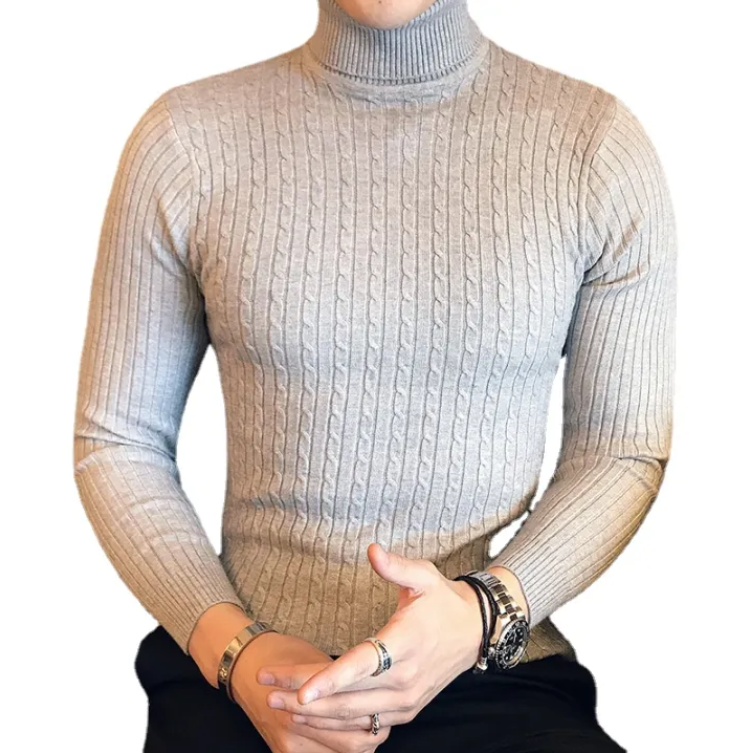 Tenký pánský svetr s rolákovým výstřihem