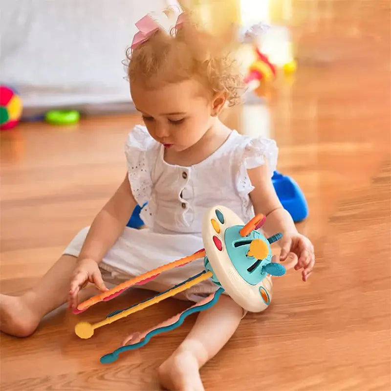 Silikonová tahací hračka UFO