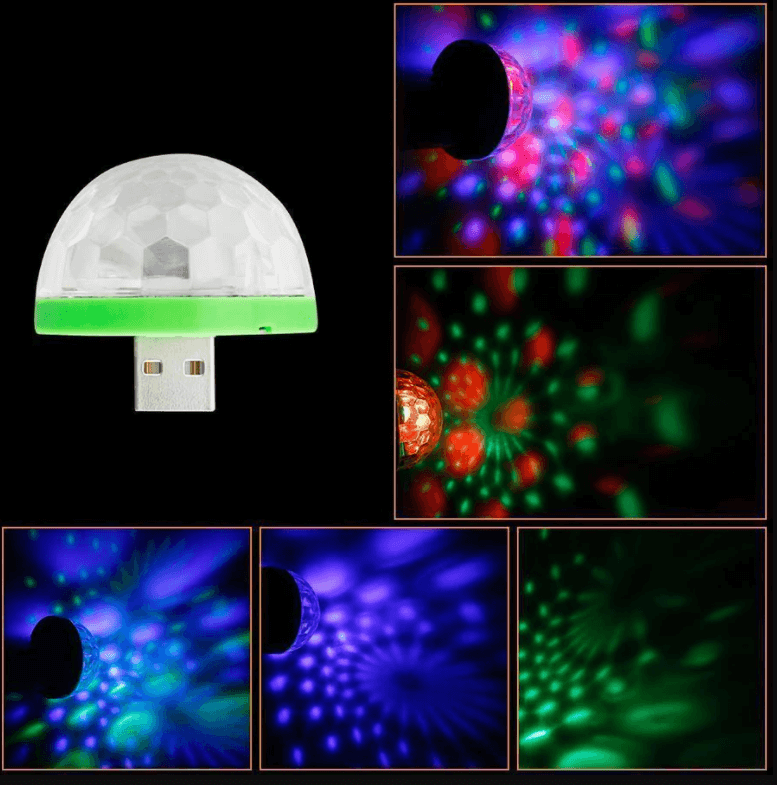 Hřibové disko světlo (USB)