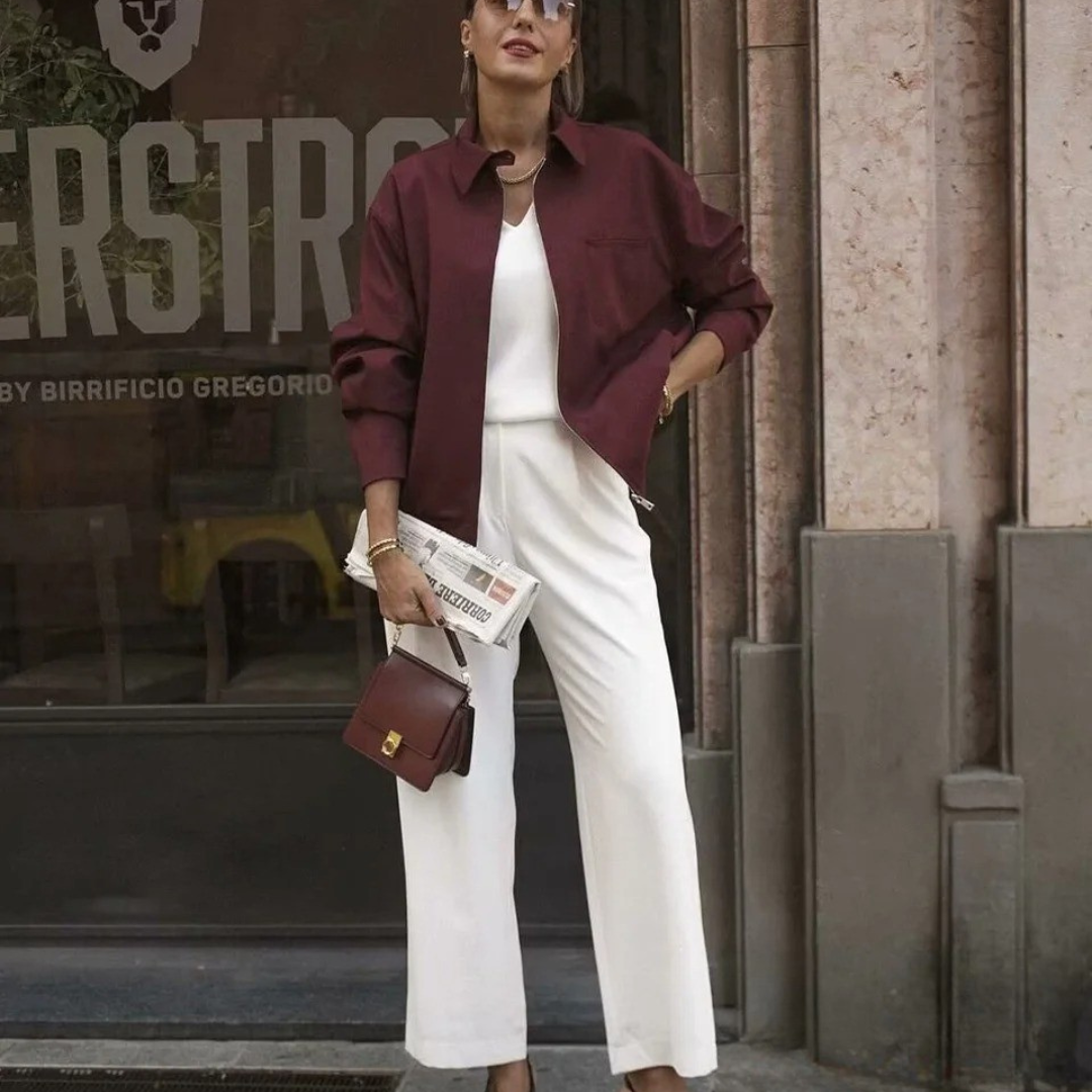 Dámská volná bunda na zip ve vintage stylu