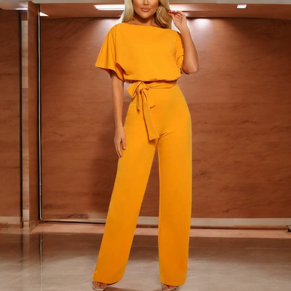 Úzký overal s úzkým pasem pro ženy